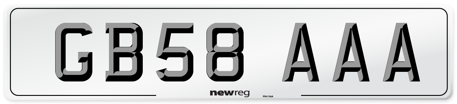 GB58 AAA Number Plate from New Reg